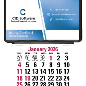 Triumph® Calendars Press-N-Stick Business Card Holder (No Imprint) With Calendar Pad 2 Triumph® Calendars Press-N-Stick Business Card Holder (No Imprint) With Calendar Pad 2