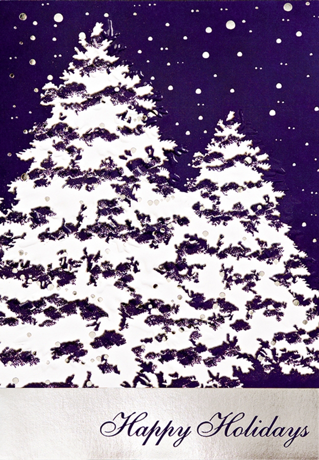 Classic-Snow Covered Trees Holiday Greeting Card 1 Classic-Snow Covered Trees Holiday Greeting Card 1