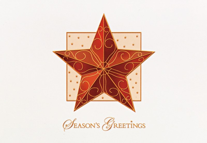 Classic-Raised Relief Ornamental Star Holiday Greeting Card (5"x7") 1 Classic-Raised Relief Ornamental Star Holiday Greeting Card (5"x7") 1