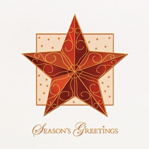 Classic-Raised Relief Ornamental Star Holiday Greeting Card (5"x7") 1 Classic-Raised Relief Ornamental Star Holiday Greeting Card (5"x7") 1