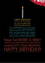 Vertical Black Happy Birthday Everyday Greeting Card (5"x7") 1 Vertical Black Happy Birthday Everyday Greeting Card (5"x7") 1