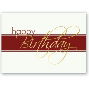 White & Red Happy Birthday Everyday Greeting Card (5"x7") 1 White & Red Happy Birthday Everyday Greeting Card (5"x7") 1