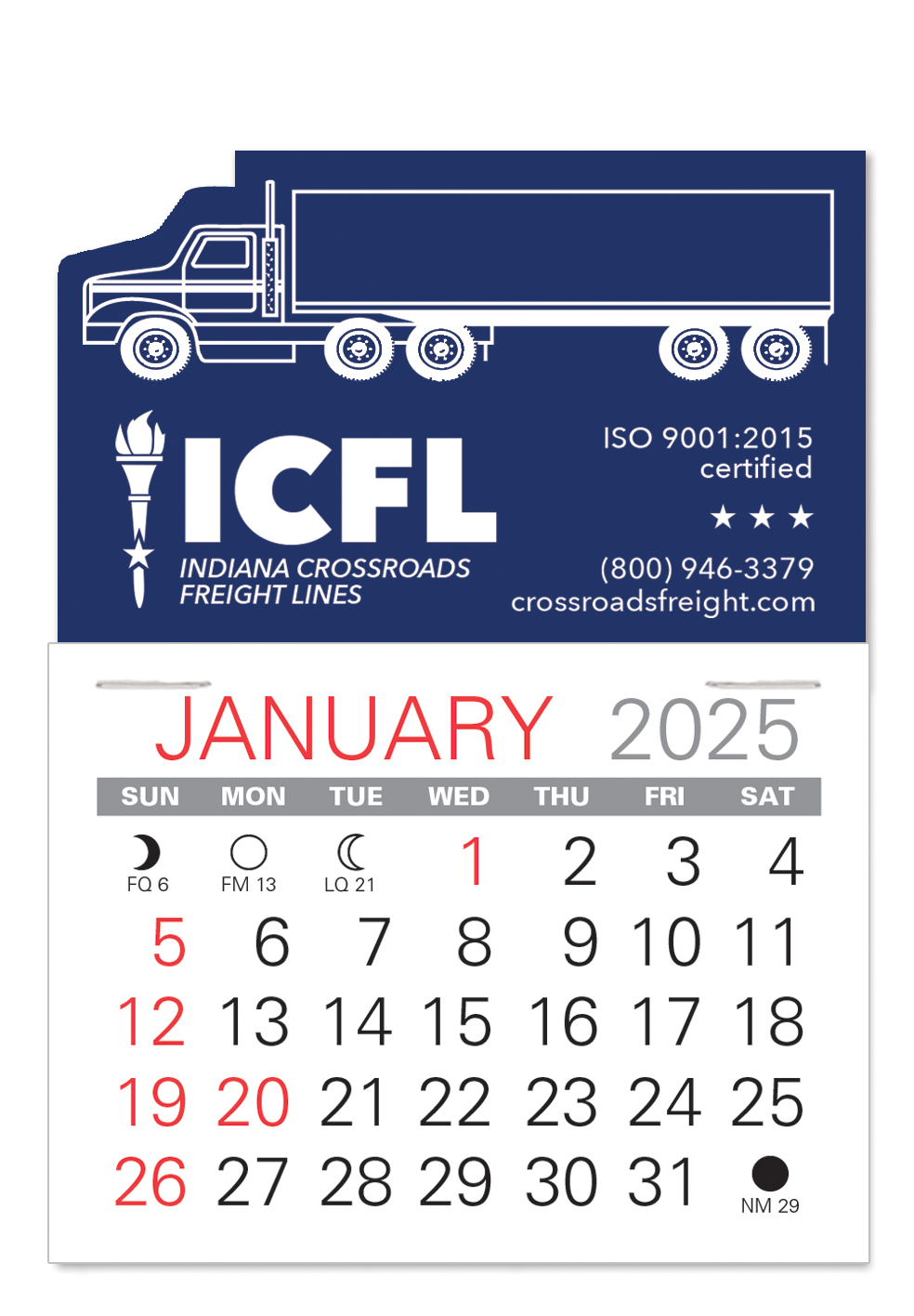 Semi-Truck Shape Value Stick Adhesive Calendar 1