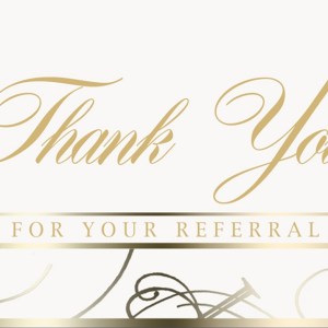 White Thank You Referral Everyday Note Card (3 1/2"x5") 1 White Thank You Referral Everyday Note Card (3 1/2"x5") 1
