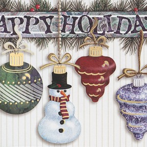 Classic-Hanging Ornaments Holiday Greeting Card 1 Classic-Hanging Ornaments Holiday Greeting Card 1