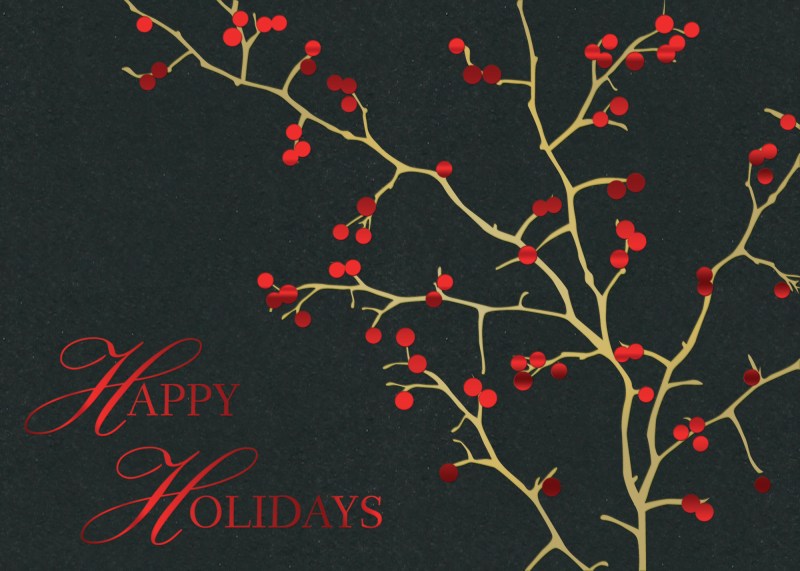 Premium-Red Berries Holiday Greeting Card 1 Premium-Red Berries Holiday Greeting Card 1