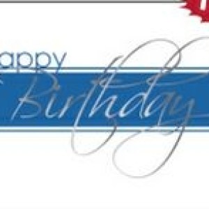 White & Blue Happy Birthday Everyday Greeting Card (5"x7") 1 White & Blue Happy Birthday Everyday Greeting Card (5"x7") 1