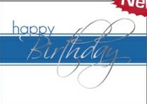 White & Blue Happy Birthday Everyday Greeting Card (5"x7") 1 White & Blue Happy Birthday Everyday Greeting Card (5"x7") 1