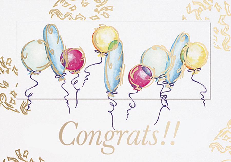 Congrats Balloons Everyday Greeting Card (5"x7") 1 Congrats Balloons Everyday Greeting Card (5"x7") 1