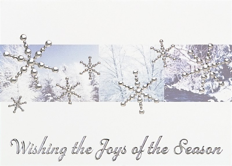 Classic-Silver Snowflakes Holiday Greeting Card 1 Classic-Silver Snowflakes Holiday Greeting Card 1