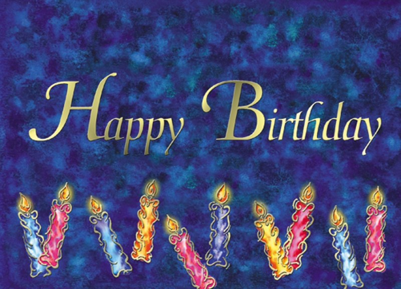 Blue Happy Birthday Candles Everyday Greeting Card (5"x7") 1 Blue Happy Birthday Candles Everyday Greeting Card (5"x7") 1