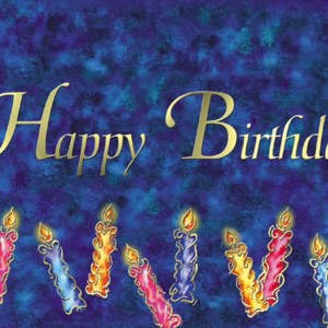 Blue Happy Birthday Candles Everyday Greeting Card (5"x7") 1 Blue Happy Birthday Candles Everyday Greeting Card (5"x7") 1