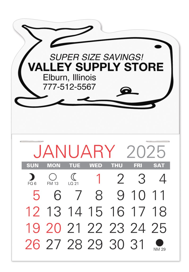 Whale Shape Value Stick Adhesive Calendar 1 Whale Shape Value Stick Adhesive Calendar 1