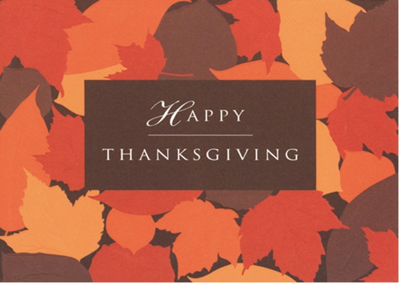 Classic-Happy Thanksgiving Leaves Greeting Card 1 Classic-Happy Thanksgiving Leaves Greeting Card 1