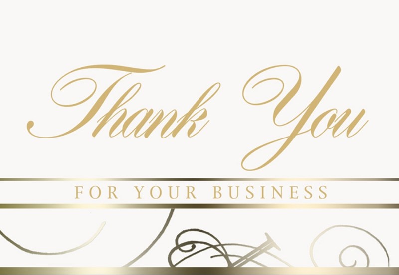 White Thank You for Business Everyday Note Card (3 1/2"x5") 1 White Thank You for Business Everyday Note Card (3 1/2"x5") 1