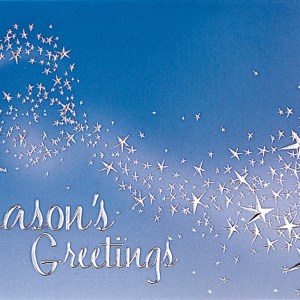 Classic-Magical Wisp of Stars on Blue Holiday Greeting Card 1 Classic-Magical Wisp of Stars on Blue Holiday Greeting Card 1