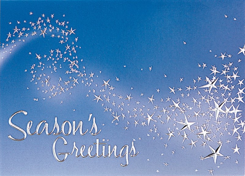 Classic-Magical Wisp of Stars on Blue Holiday Greeting Card 1 Classic-Magical Wisp of Stars on Blue Holiday Greeting Card 1