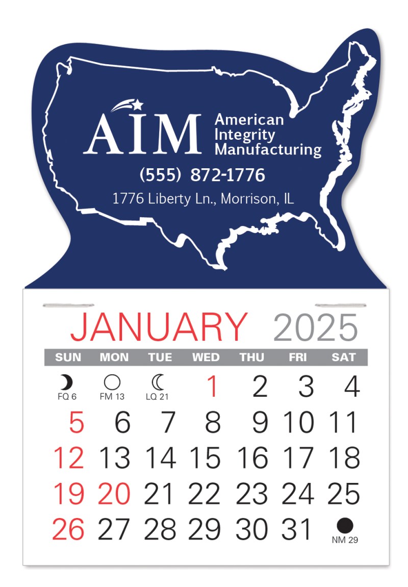 USA Shape Value Stick Adhesive Calendar 1 USA Shape Value Stick Adhesive Calendar 1