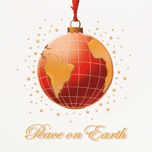 Classic-Raised Relief Globe Ornament Holiday Greeting Card (5"x7") 1 Classic-Raised Relief Globe Ornament Holiday Greeting Card (5"x7") 1