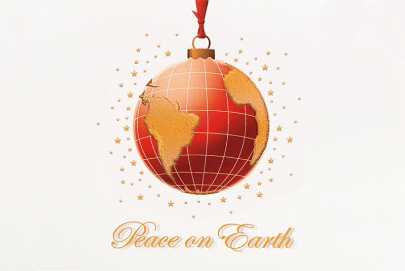 Classic-Raised Relief Globe Ornament Holiday Greeting Card (5"x7") 1 Classic-Raised Relief Globe Ornament Holiday Greeting Card (5"x7") 1