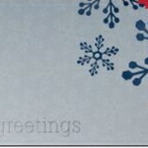 Classic-Blue Snowflakes on Silver Holiday Greeting Card 1 Classic-Blue Snowflakes on Silver Holiday Greeting Card 1