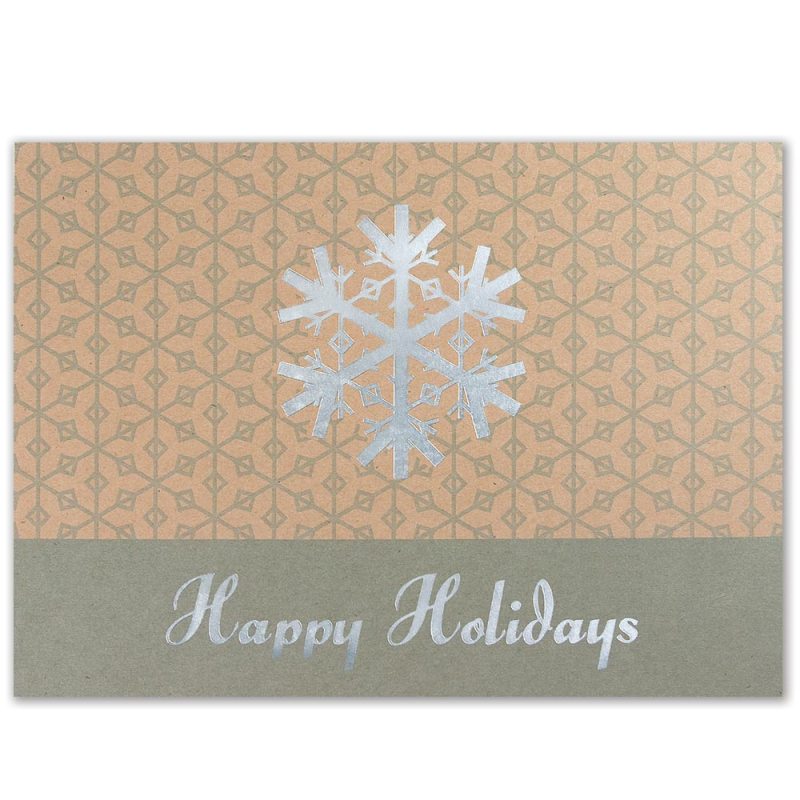 Premium-Green w/Silver Snowflake Holiday Greeting Card (5"x7") 1 Premium-Green w/Silver Snowflake Holiday Greeting Card (5"x7") 1