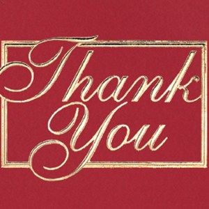 Red & Gold Thank You Everyday Business Note Card (3 1/2"x5") 1 Red & Gold Thank You Everyday Business Note Card (3 1/2"x5") 1