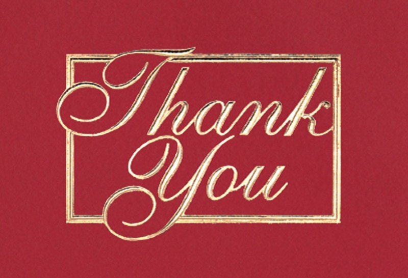 Red & Gold Thank You Everyday Business Note Card (3 1/2"x5") 1 Red & Gold Thank You Everyday Business Note Card (3 1/2"x5") 1