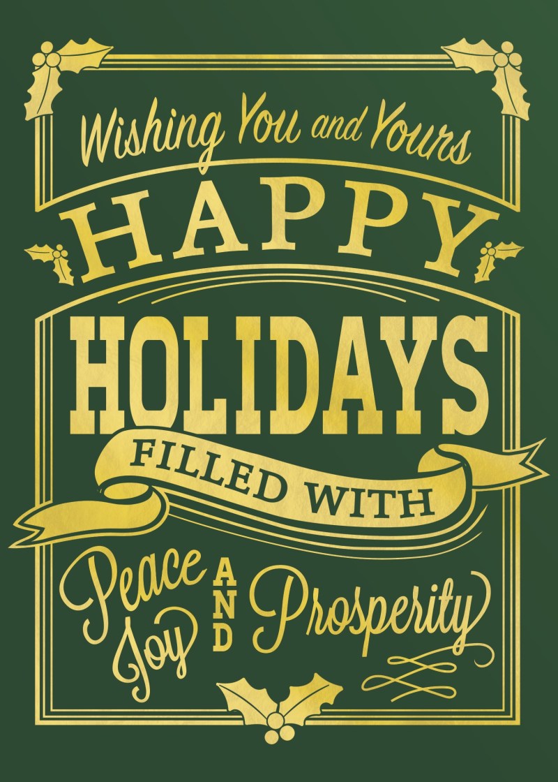 Classic-Happy Holidays Vintage Holiday Greeting Card 1 Classic-Happy Holidays Vintage Holiday Greeting Card 1