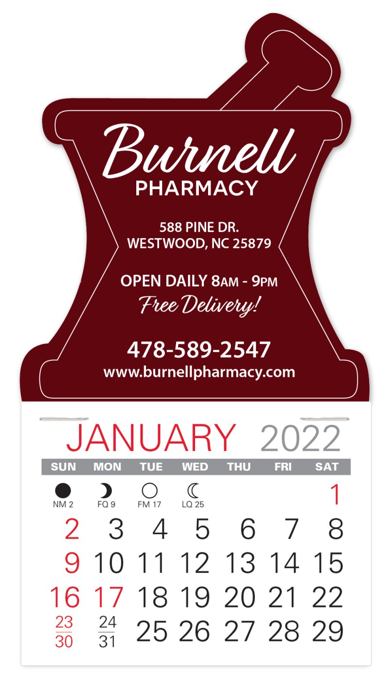 Mortar & Pestle Easy Stick Calendar 1 Mortar & Pestle Easy Stick Calendar 1