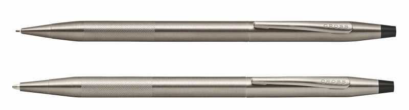 Classic Century® Titanium Gray PVD Ballpoint Pen/0.7mm Pencil Set with Micro-knurl Detail 1 Classic Century® Titanium Gray PVD Ballpoint Pen/0.7mm Pencil Set with Micro-knurl Detail 1