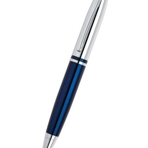 Calais™ Chrome & Blue Lacquer Ballpoint Pen 1 Calais™ Chrome & Blue Lacquer Ballpoint Pen 1