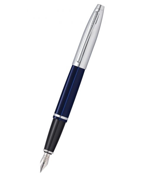 Calais™ Chrome & Blue Lacquer Medium Nib Fountain Pen 1 Calais™ Chrome & Blue Lacquer Medium Nib Fountain Pen 1