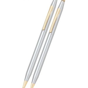 Classic Century® Medalist® Chrome & 23KT Gold Pen & Pencil Set 1 Classic Century® Medalist® Chrome & 23KT Gold Pen & Pencil Set 1
