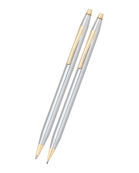 Classic Century® Medalist® Chrome & 23KT Gold Pen & Pencil Set 1 Classic Century® Medalist® Chrome & 23KT Gold Pen & Pencil Set 1