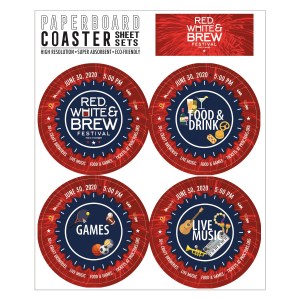 Paperboard Coaster Sheet Sets of 4 Paperboard Coaster Sheet Sets of 4