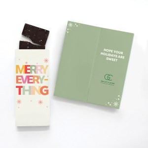 One Color Foil-Stamped Stock Holiday Sentiment Sweeter Cards with Sea Salt Caramel Chocolate Bar 1 One Color Foil-Stamped Stock Holiday Sentiment Sweeter Cards with Sea Salt Caramel Chocolate Bar 1