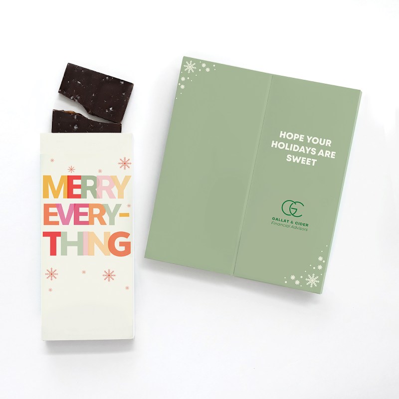 One Color Foil-Stamped Stock Holiday Sentiment Sweeter Cards with Sea Salt Caramel Chocolate Bar 1 One Color Foil-Stamped Stock Holiday Sentiment Sweeter Cards with Sea Salt Caramel Chocolate Bar 1