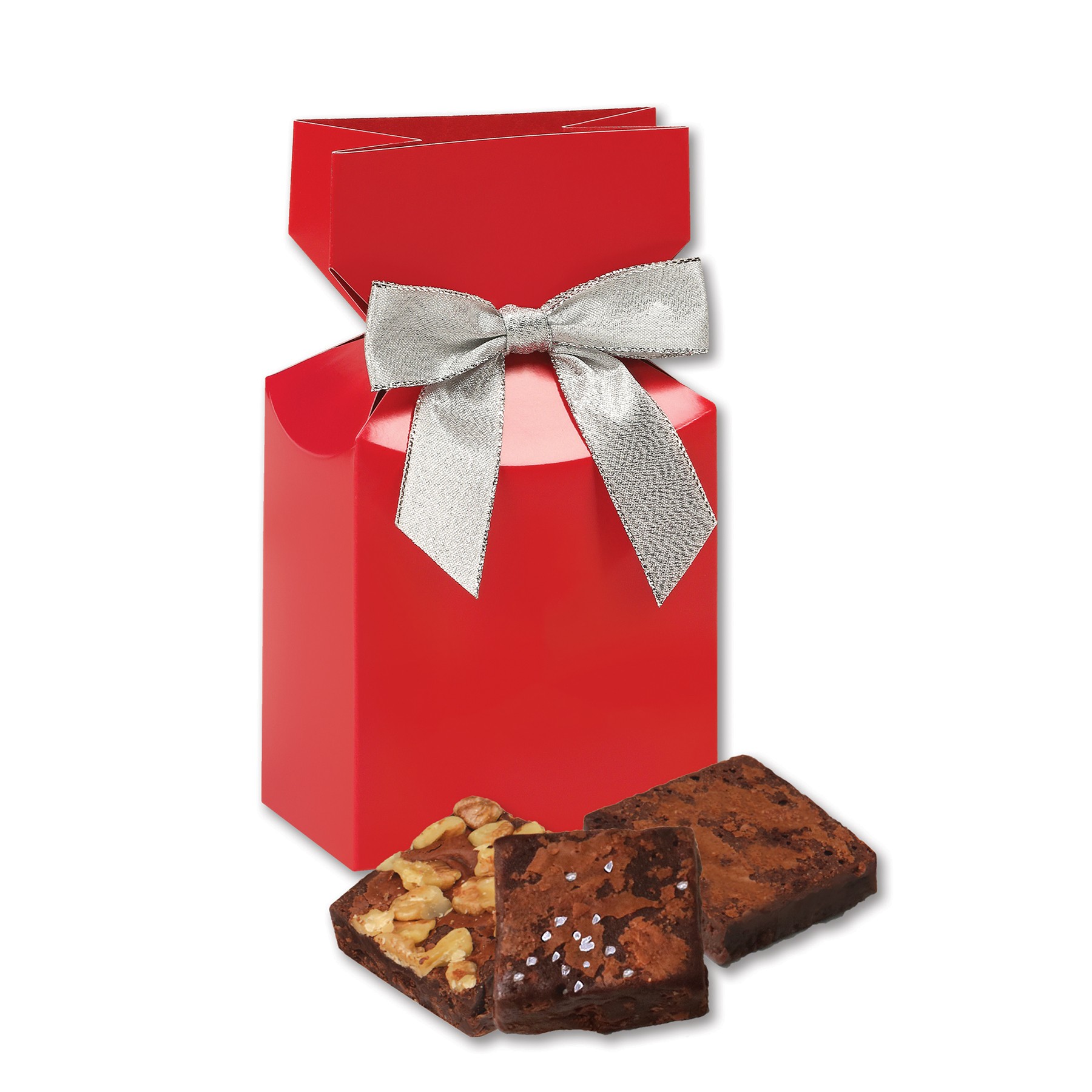 Gourmet Brownies in Red Premium Delights Gift Box 1