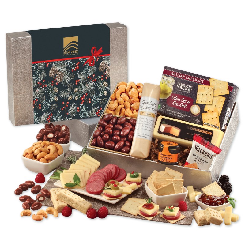 Shelf Stable Snacking Smorgasbord with Pine Boughs & Berries Sleeve 1 Shelf Stable Snacking Smorgasbord with Pine Boughs & Berries Sleeve 1