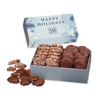 Toffee & Pecan Clusters in Gift Box with Happy Holidays Sleeve 1 Toffee & Pecan Clusters in Gift Box with Happy Holidays Sleeve 1