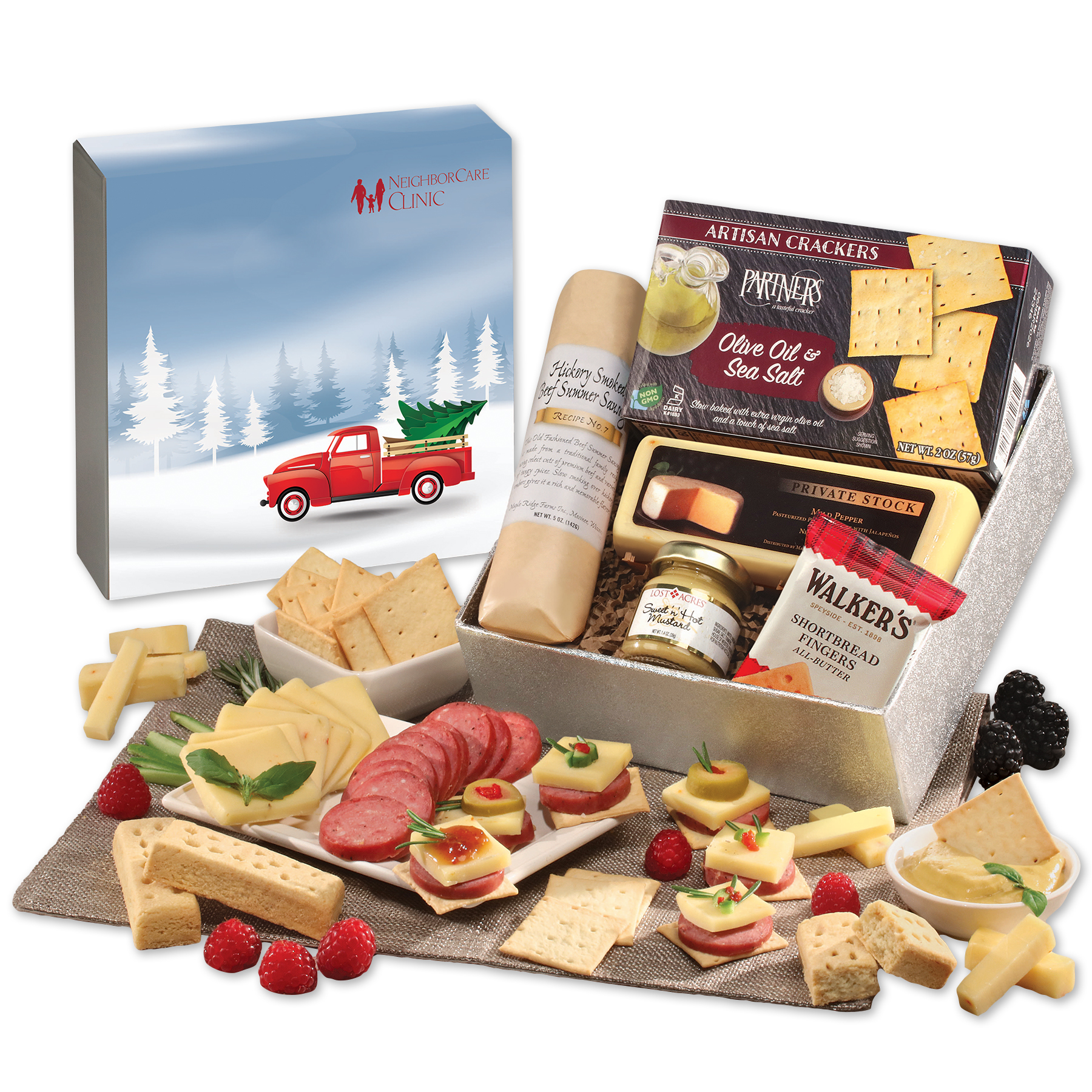 Shelf Stable Snack Lover%27s Gift Box with Red Truck Sleeve 1 Shelf Stable Snack Lover%27s Gift Box with Red Truck Sleeve 1