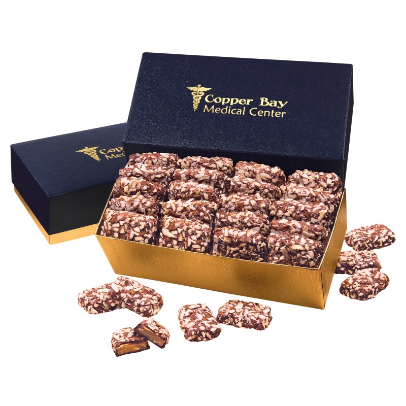 Navy & Gold Gift Box w/English Butter Toffee 1 Navy & Gold Gift Box w/English Butter Toffee 1