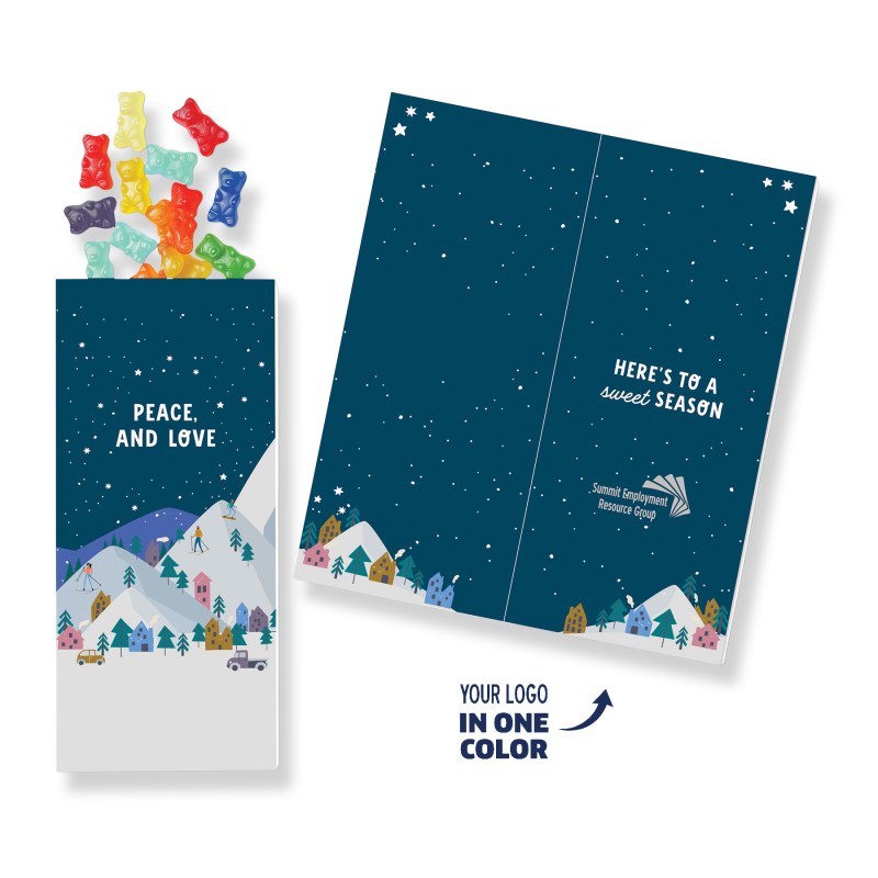 One Color Foil-Stamped Stock Holiday Sentiment Sweeter Cards with Albanese® Gummi Bears 1 One Color Foil-Stamped Stock Holiday Sentiment Sweeter Cards with Albanese® Gummi Bears 1