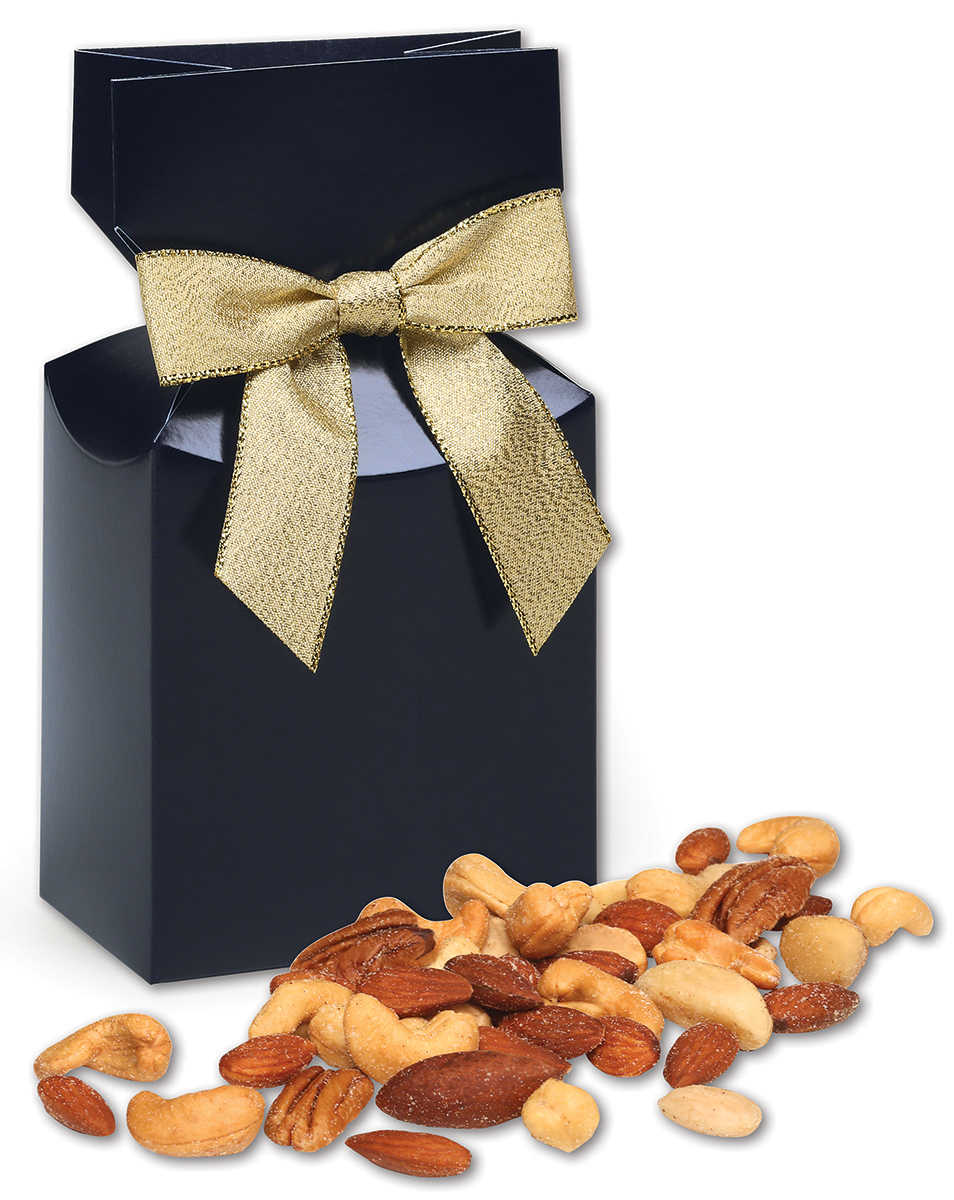 Navy Blue Gift Box w/Deluxe Mixed Nuts 1