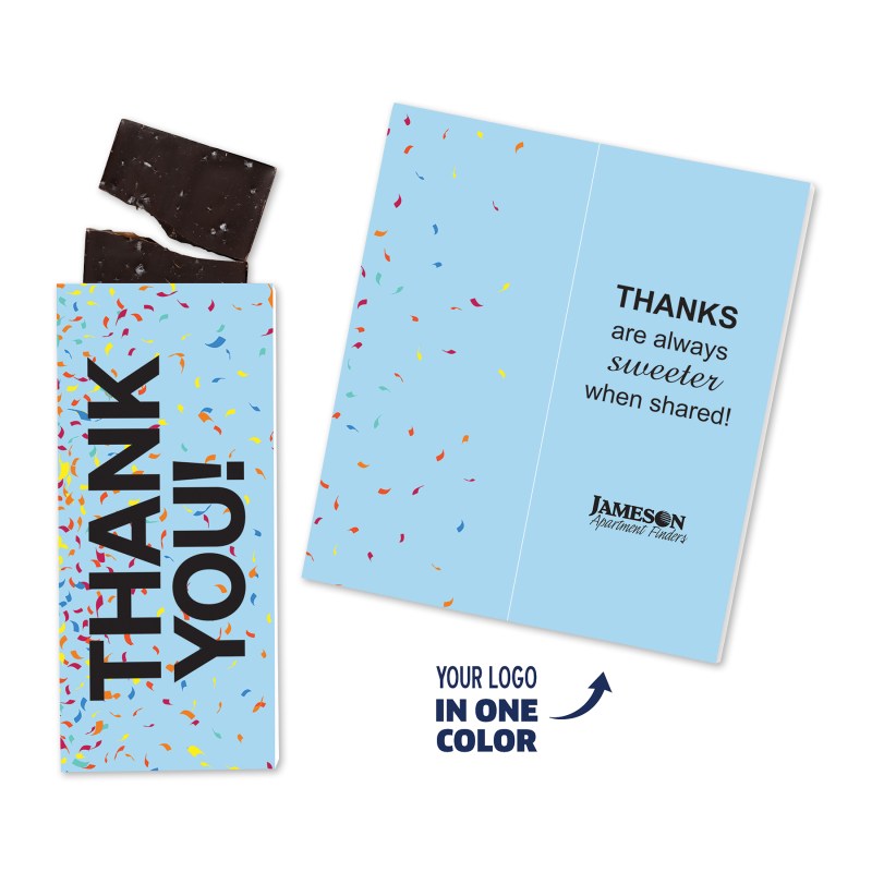 One Color Foil-Stamped Stock Gratitude Sweeter Cards with Sea Salt Caramel Chocolate Bar 1 One Color Foil-Stamped Stock Gratitude Sweeter Cards with Sea Salt Caramel Chocolate Bar 1