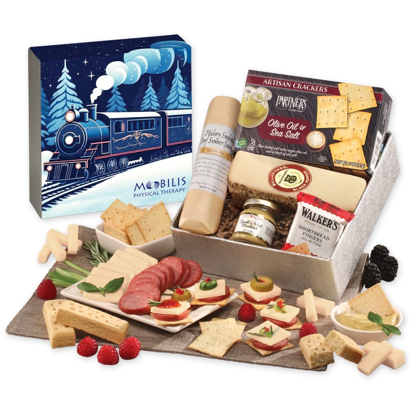 Snack Lover's Gift Box with Holiday Train Sleeve 1 Snack Lover's Gift Box with Holiday Train Sleeve 1