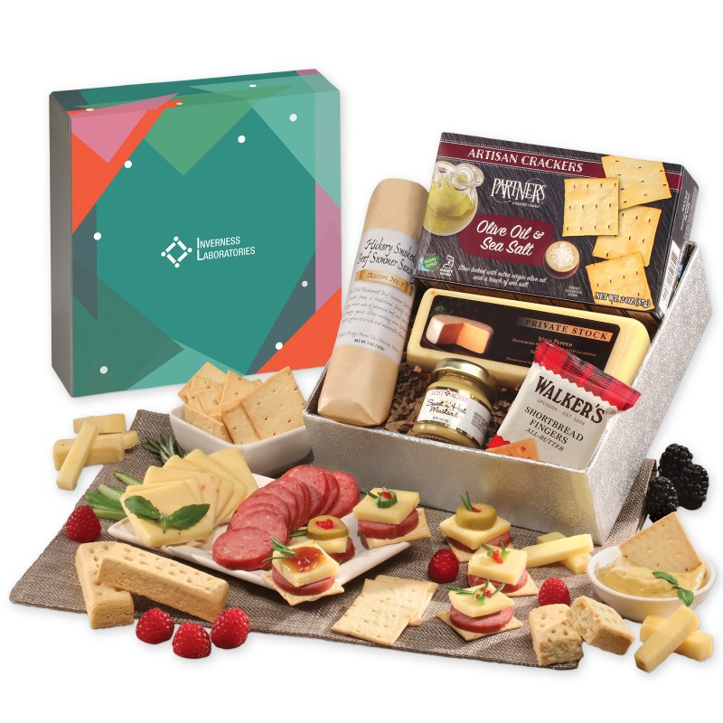 Shelf Stable Snack Lover's Gift Box with Green Geometric Sleeve 1 Shelf Stable Snack Lover's Gift Box with Green Geometric Sleeve 1