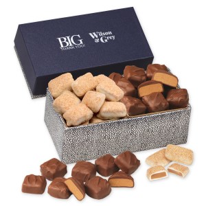 Churro Toffee & Peanut Butter Meltaways in Navy & Silver Gift Box 1 Churro Toffee & Peanut Butter Meltaways in Navy & Silver Gift Box 1