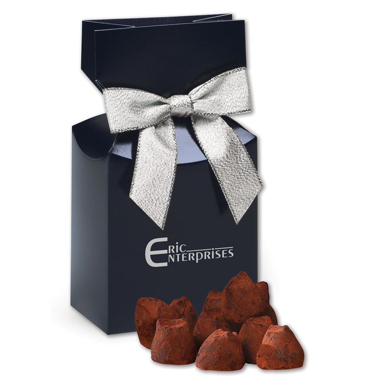 Navy Blue Gift Box w/Cocoa Dusted Truffles 1